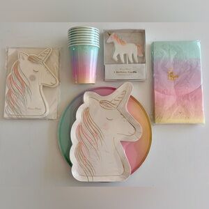 Ombré Unicorn Disposable Partyware Set